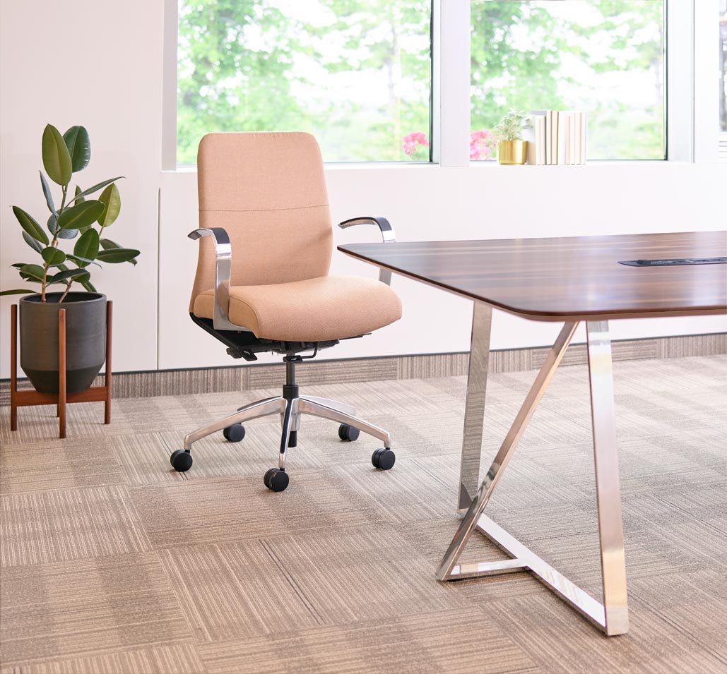 hb conference chair-fabric-arms-chrome frame