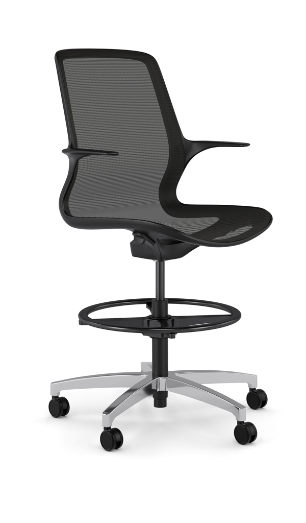 <ul> <li>conference, collaborative, and stool seating</li> <li>one-piece mesh back and seat</li> <li>integrated intuitive control</li> <li>supports multiple sit positions</li> <li>polished aluminum base standard</li> <li>choice of two frame colors with coordinating mesh</li> <li>warranted to 300 lbs.</li> </ul>