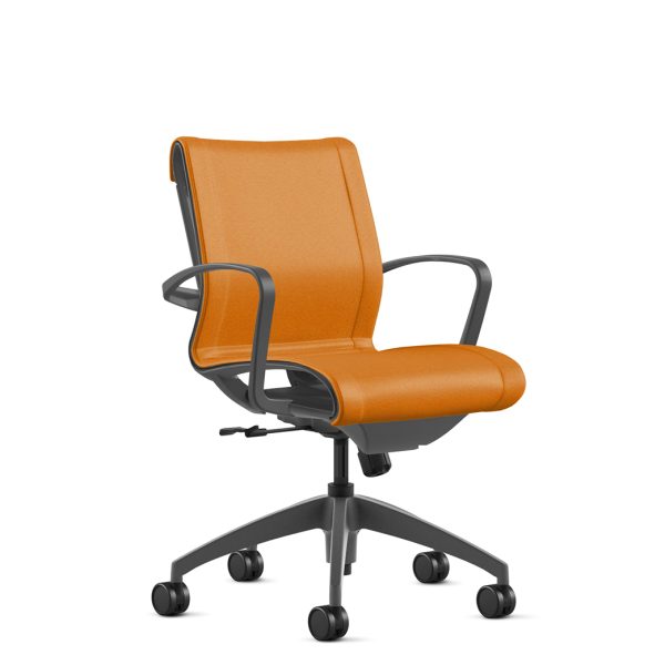 9 to 5 seating cydia upholstered mid back conference chair in orange fabric