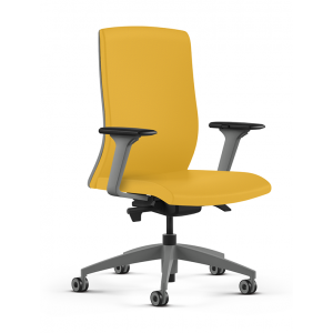 9to5 Seating task chair in yellow fabric and grey frame