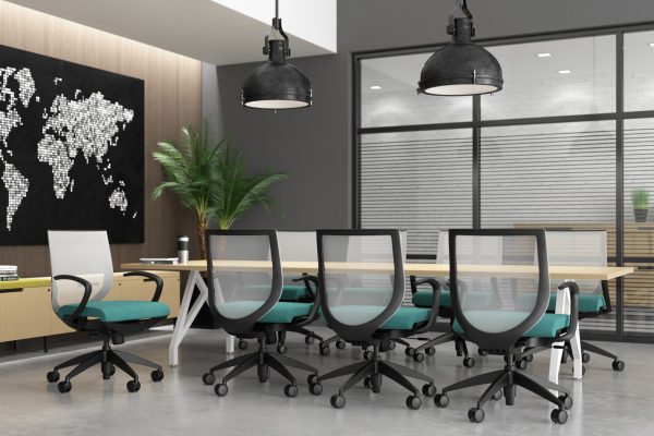 aria conference room 1536 x the aria chair by 9 to 5 seating with its many arm and control mechanism options, is able to be used in multiple parts of your workplace. could be used as a task chair for a single or multi-shift operation to keep your employees comfortable with ergonomic arm options and a full synchro tilt or intensive synchro control mechanism that offers multiple options to your employees to adjust their chair to their liking. the aria chair could also be used in the conference room with its loop arms and colorful mesh options to set the tone for a fun place to work.