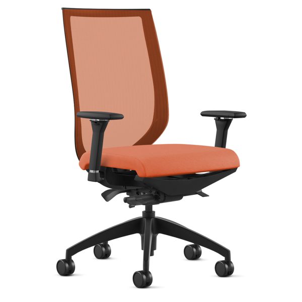 aria tangerine the aria chair by 9 to 5 seating with its many arm and control mechanism options, is able to be used in multiple parts of your workplace. could be used as a task chair for a single or multi-shift operation to keep your employees comfortable with ergonomic arm options and a full synchro tilt or intensive synchro control mechanism that offers multiple options to your employees to adjust their chair to their liking. the aria chair could also be used in the conference room with its loop arms and colorful mesh options to set the tone for a fun place to work.