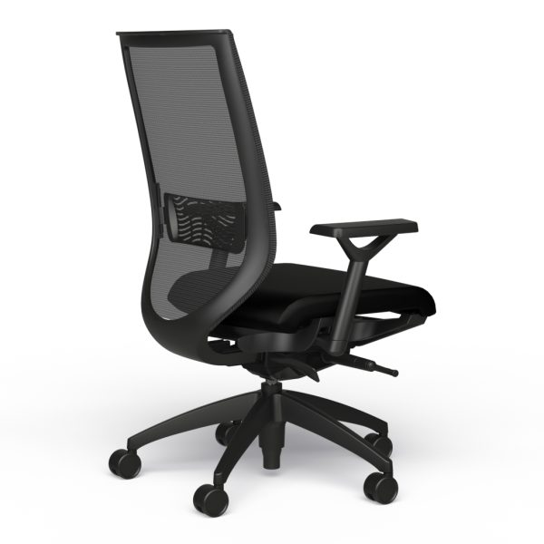 aria blackmanner 1880 y4 a40 ba9 lb 0011 the aria chair by 9 to 5 seating with its many arm and control mechanism options, is able to be used in multiple parts of your workplace. could be used as a task chair for a single or multi-shift operation to keep your employees comfortable with ergonomic arm options and a full synchro tilt or intensive synchro control mechanism that offers multiple options to your employees to adjust their chair to their liking. the aria chair could also be used in the conference room with its loop arms and colorful mesh options to set the tone for a fun place to work.
