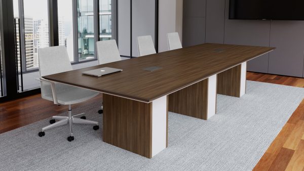 desk makers malibu conference table - a conference table with chairs and a laptop -