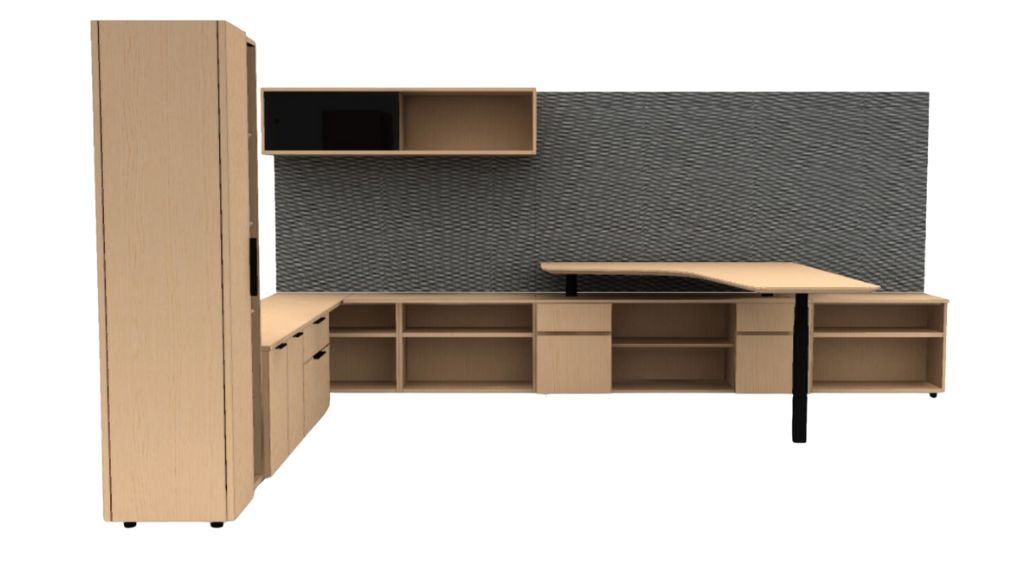 ofs-aptos executive private office-blonde-cabinets