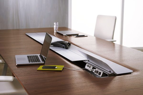 flow xt conference table veneer top power island open doors md