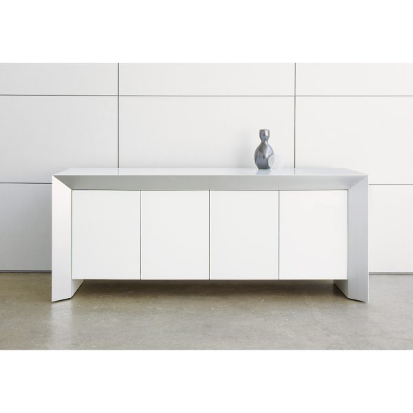 nucraft tavola credenza in white white top and base
