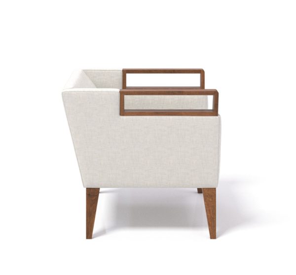 clarke lowback wood lounge chair coriander designs