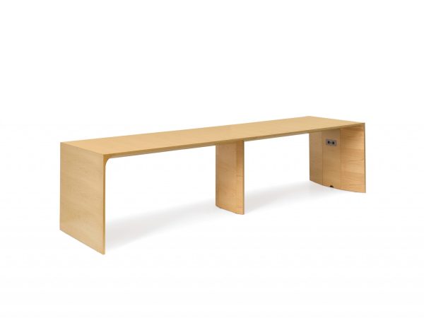 avelina meeting table arcadia alan desk 10 scaled features: <ul> <li>available in 29" and 42" table heights, in various lengths</li> <li>depth options include: 20", 30", 36", and 42"</li> <li>wood options: maple, walnut, and white oak veneer; also available in laminate and corian</li> <li>panel legs feature adjustable glides as standard for leveling purposes</li> <li>end panel bases, center panel bases and underside of tables feature removable panels for wire management accessibility</li> <li>technology options available for top and side placement</li> </ul>