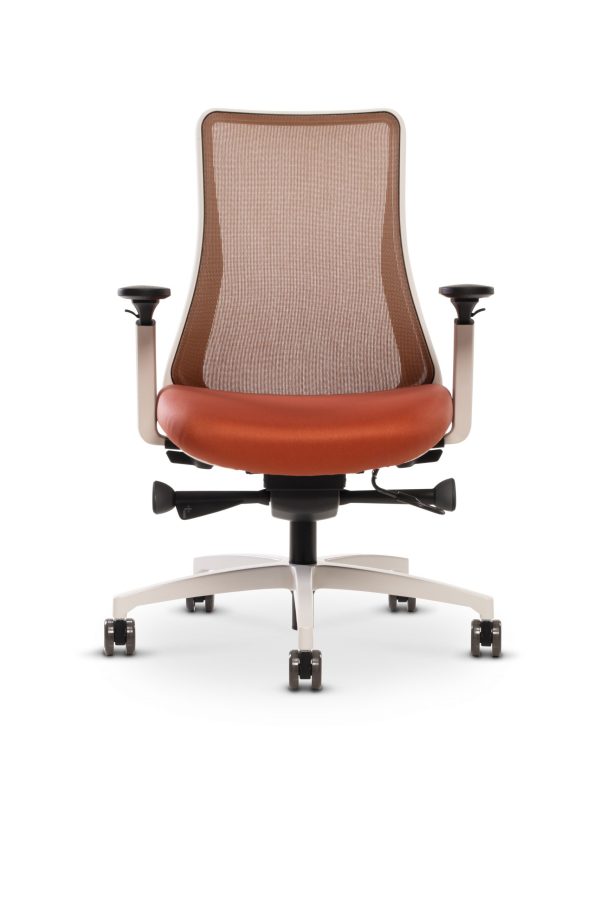 library images genie copper mesh orange seat white frame 52a front view scaled