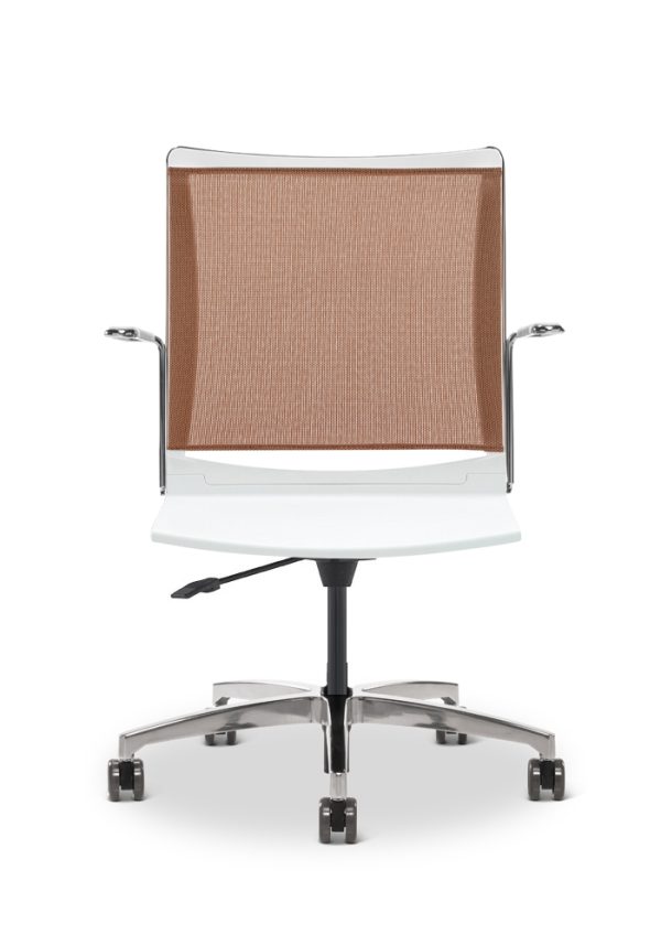 library images splash chair white copper mesh light task arms front view