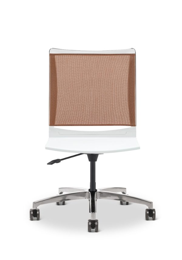 library images splash chair white copper mesh light task front view
