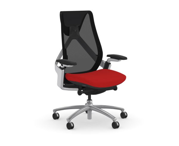 9to5seating sol task chair black mesh with red fabric seat