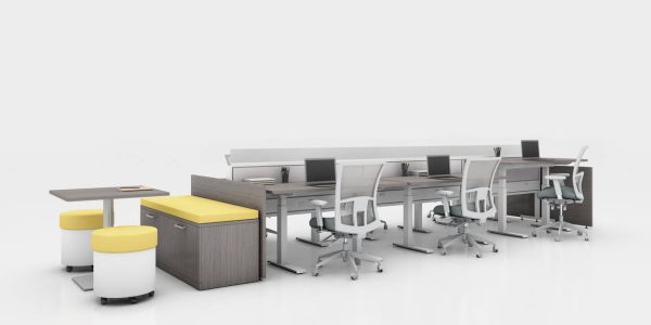 global total office evolve power beam panel system alan desk 21