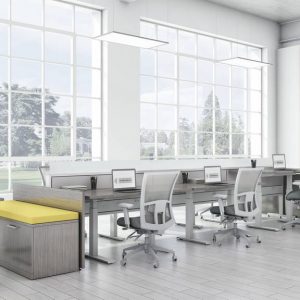 Global Total Office Evolve Power Beam Panel System Alan Desk