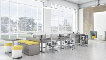 Global Total Office Evolve Power Beam Panel System Alan Desk