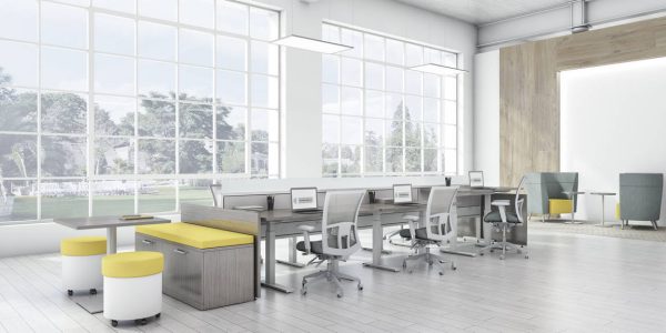 global total office evolve power beam panel system alan desk
