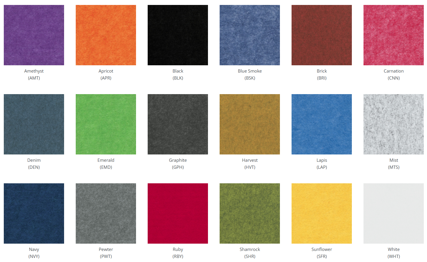 global evolve series pet felt finishes