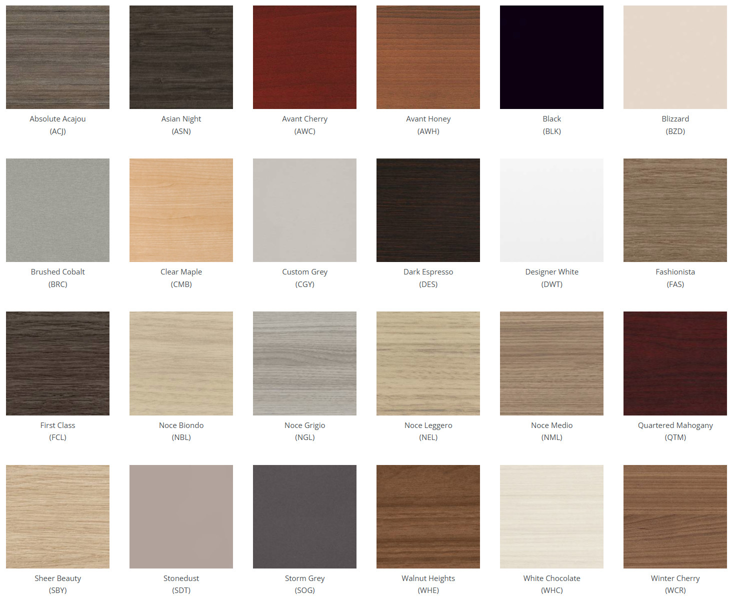 global total office laminate colors