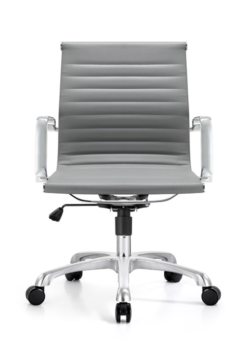 classic mid back conference chair woodstock alan desk 9 <ul> <li>eco leather seating surfaces</li> <li>available in black, off-white, and gray</li> <li>high polished triple plated chrome frame</li> <li>hand polished aluminum base</li> <li>oversized 60mm casters</li> <li>adjustable tilt tension</li> <li>tilt lock</li> <li>pneumatic gas height adjustment</li> <li>generous dimensions</li> <li>rated for 250 pounds</li> <li>available as a high back version.</li> </ul>