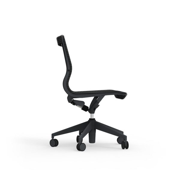 curva nylon mid back armless idesk alan desk 5 the idesk seating collection cur109 model curva chair was designed by milan architects for high end conference room and executive seating applications. this high back curva model features black mesh seating surfaces and a black leather headrest for a unique two tone appeal that's sure to impress. with an abundance of user friendly features and versatile ergonomic attributes, the curva is an elite level office chair that's ready to meet your specific business needs.