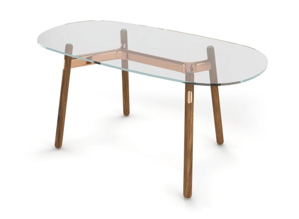 darran roki home office desk with glass top and wood legs 