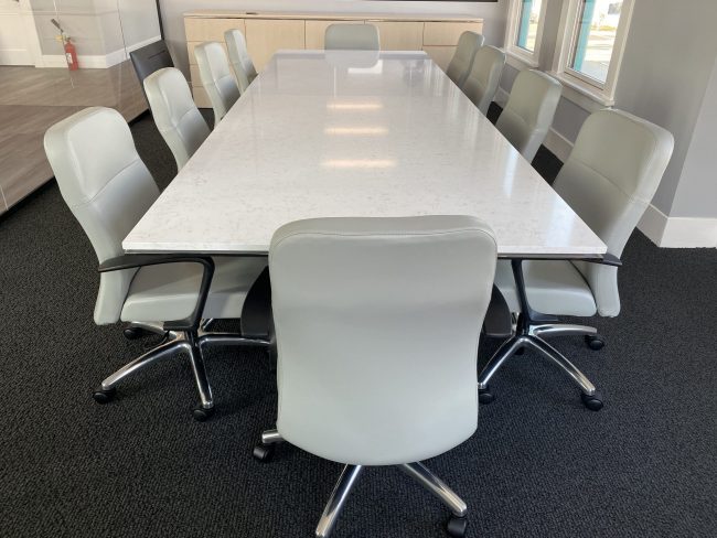 halcon mesa white marble top table 