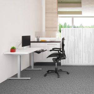 ESI Enmo standing desk silver base with white top