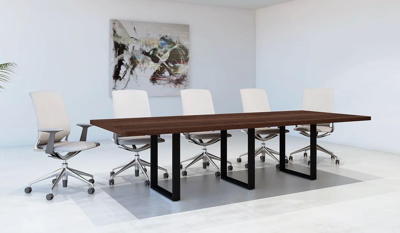 maverick conference table black metal base