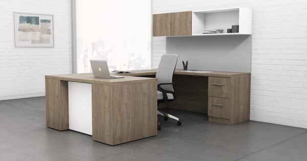 deskmakers ascend collection height adjustable desk u shape configuration 2