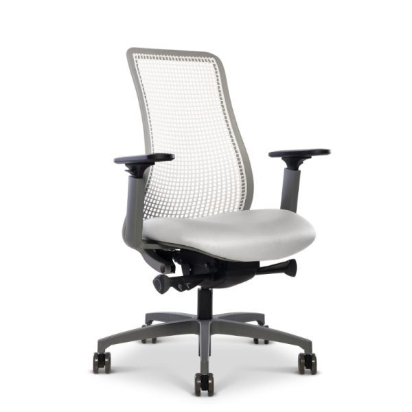 via seating genie flex gray frame with white back