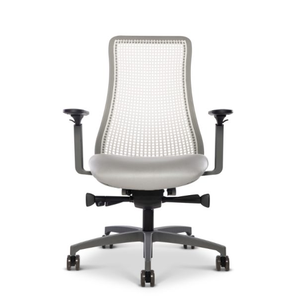 via seating genie flex gray frame with white back front view
