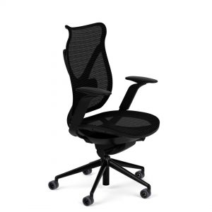 onda chair in black frame and black mesh