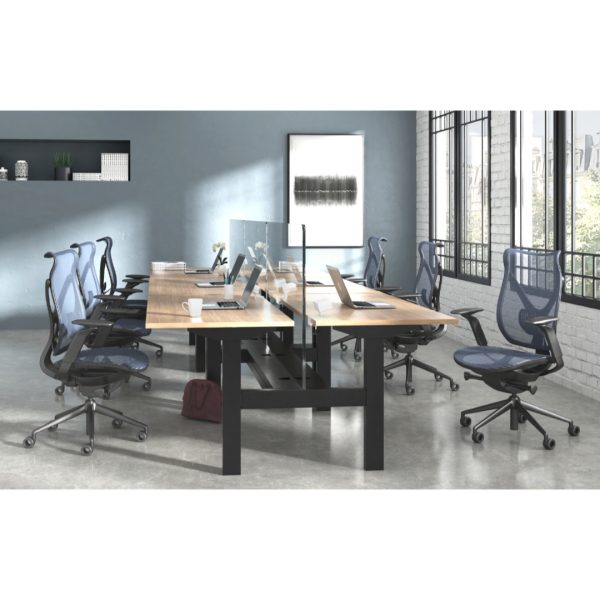 via seating group of onda chair in open plan workstations