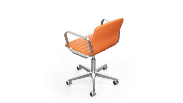ofs butterfly conference chair 1 <ul> <li>molded plywood shell</li> <li>leather with sewn channels</li> <li>aluminum arms</li> <li>5-prong aluminum base</li> <li>swivel tilt mechanism</li> <li>black dual wheel partial hooded casters</li> <li>fully upholstered</li> <li>rated up to 275 lbs</li> </ul> optional features <ul> <li>black or tawny leather</li> <li>black or polished arms and base</li> </ul>