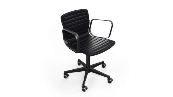 ofs butterfly conference chair 3 <ul> <li>molded plywood shell</li> <li>leather with sewn channels</li> <li>aluminum arms</li> <li>5-prong aluminum base</li> <li>swivel tilt mechanism</li> <li>black dual wheel partial hooded casters</li> <li>fully upholstered</li> <li>rated up to 275 lbs</li> </ul> optional features <ul> <li>black or tawny leather</li> <li>black or polished arms and base</li> </ul>