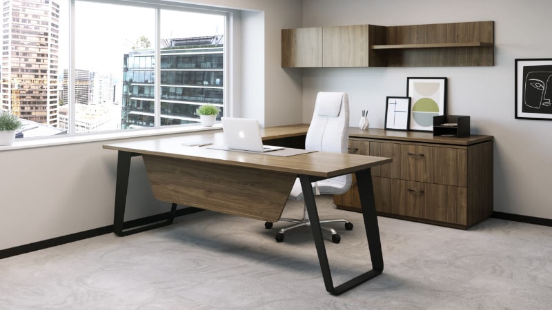 deskmakers ribbon private office u shape desk