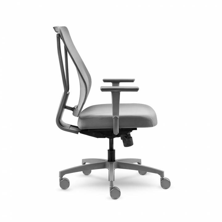 allseating levo task chair gray frame profile view