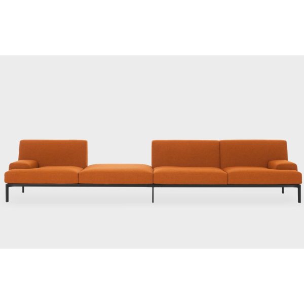 add soft modular sofa la palma 4 softness is possible. and you can imagine an office that accommodates wide and spacious seating. time for meetings or simply more time, as at home. in the name of relaxation, the add soft seating system adds depth and opens up to the most successful art of combinations. with its embracing dimensions, the legs of the frame are reduced in height to make space for comfortable cushions. the tabletops with electric sockets complement the functionality of the sofa. and it is a pity to get up from it. a family of products including poufs and occasional tables.
