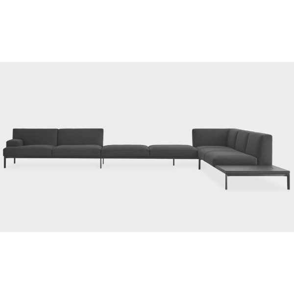 add soft modular sofa la palma 5 softness is possible. and you can imagine an office that accommodates wide and spacious seating. time for meetings or simply more time, as at home. in the name of relaxation, the add soft seating system adds depth and opens up to the most successful art of combinations. with its embracing dimensions, the legs of the frame are reduced in height to make space for comfortable cushions. the tabletops with electric sockets complement the functionality of the sofa. and it is a pity to get up from it. a family of products including poufs and occasional tables.