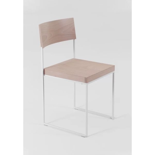 cubacubo stool la palma 9 <p>the combination of a narrow line and a square has led to a rigorously attractive system of chairs and stools. a system of extraordinary minimalism, thanks to a shaped seat and the sinuous curve of the backrest.</p>