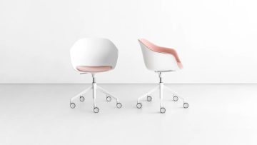 la palma seela ac conference meeting chairs white shell and pink fabric - italian design