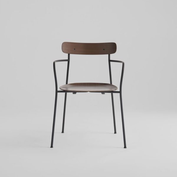 perle product 10 <p>timeless european charm meets modern simplicity. slim wood and metal chairs, armless and arm options. oak or walnut veneers for an elegant touch.</p>