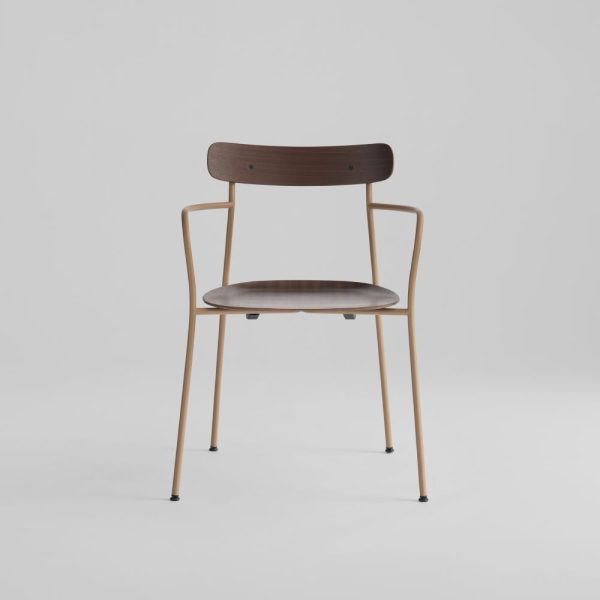 perle product 11 <p>timeless european charm meets modern simplicity. slim wood and metal chairs, armless and arm options. oak or walnut veneers for an elegant touch.</p>