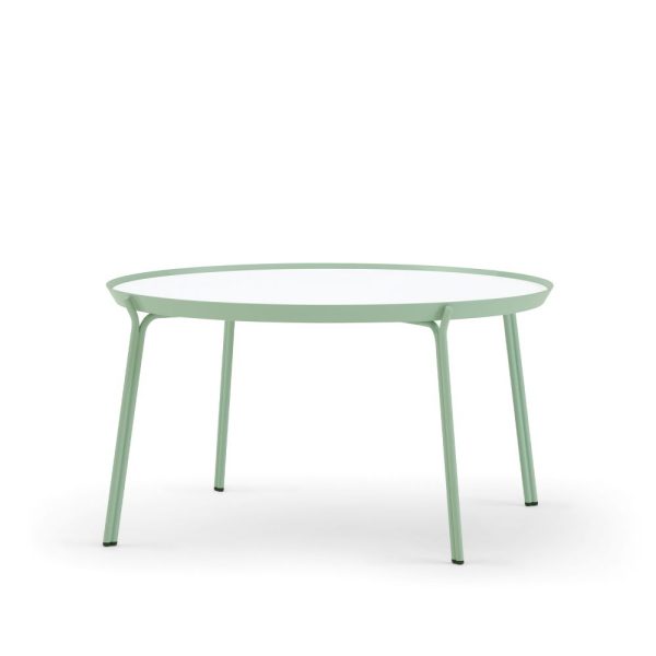 romp occasional tables 10 <p>with a playful energy all their own, romp occasional tables add dimension and lightness to their surroundings. an inset table-top nestles effortlessly within a thin-proﬁle metal frame to add interest while providing a blank canvas for creating all manner of fun ﬁnish combinations. whether paired with lounge seating, smaller vignettes or as a functional stand-alone piece, romp puts the exclamation point on any setting.</p>