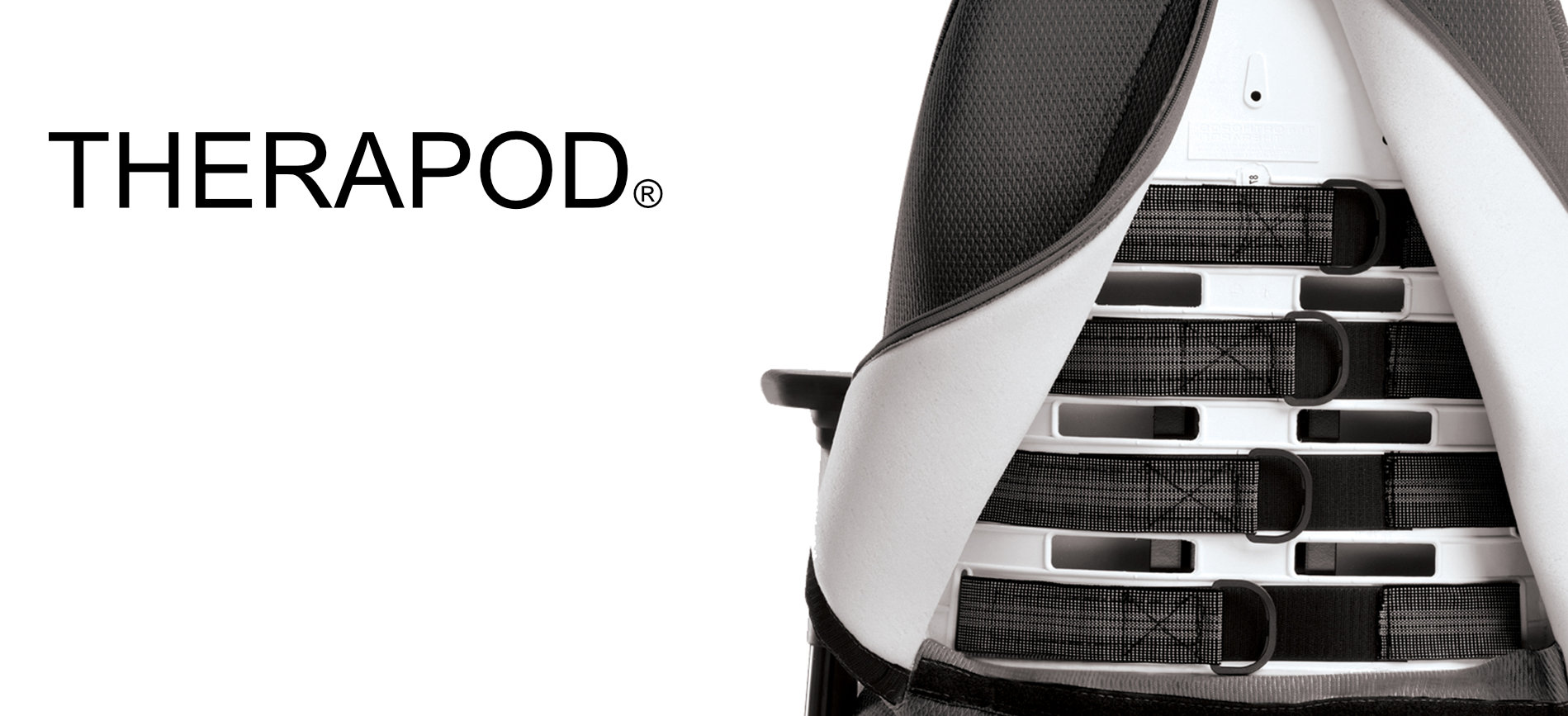 therapod therapist chair by allseating. picture shows how the back opens to adjust the different sections of the back for support