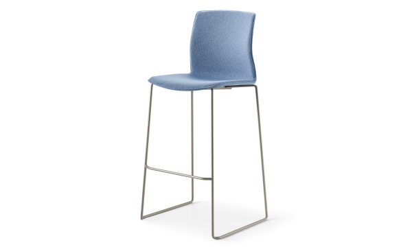 source international celebrate upholstered stool in blue fabric