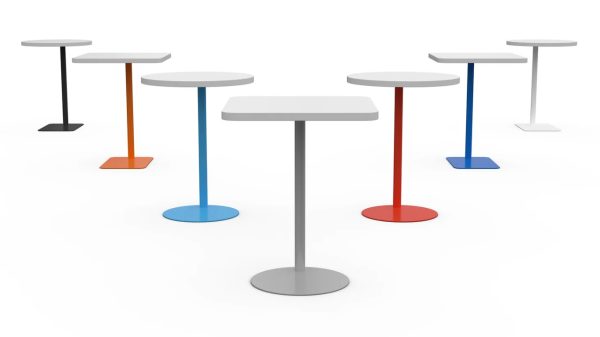 maverick desk laptop tables shown in different metal colors with a white top