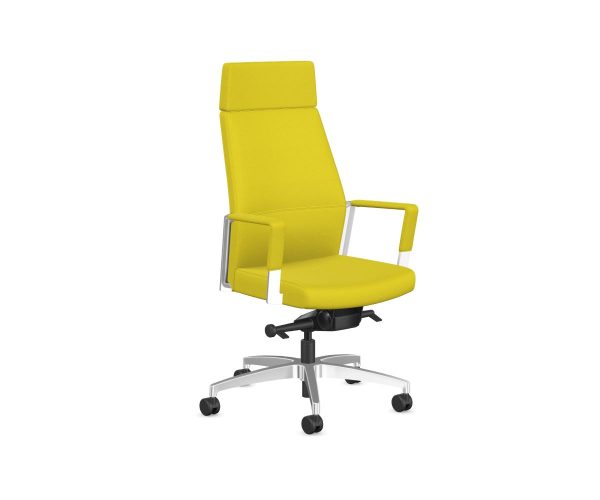 allseating requisite executive chair in yellow vinyl
