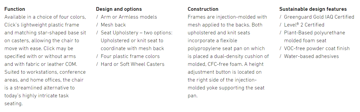 click,task chair stylex